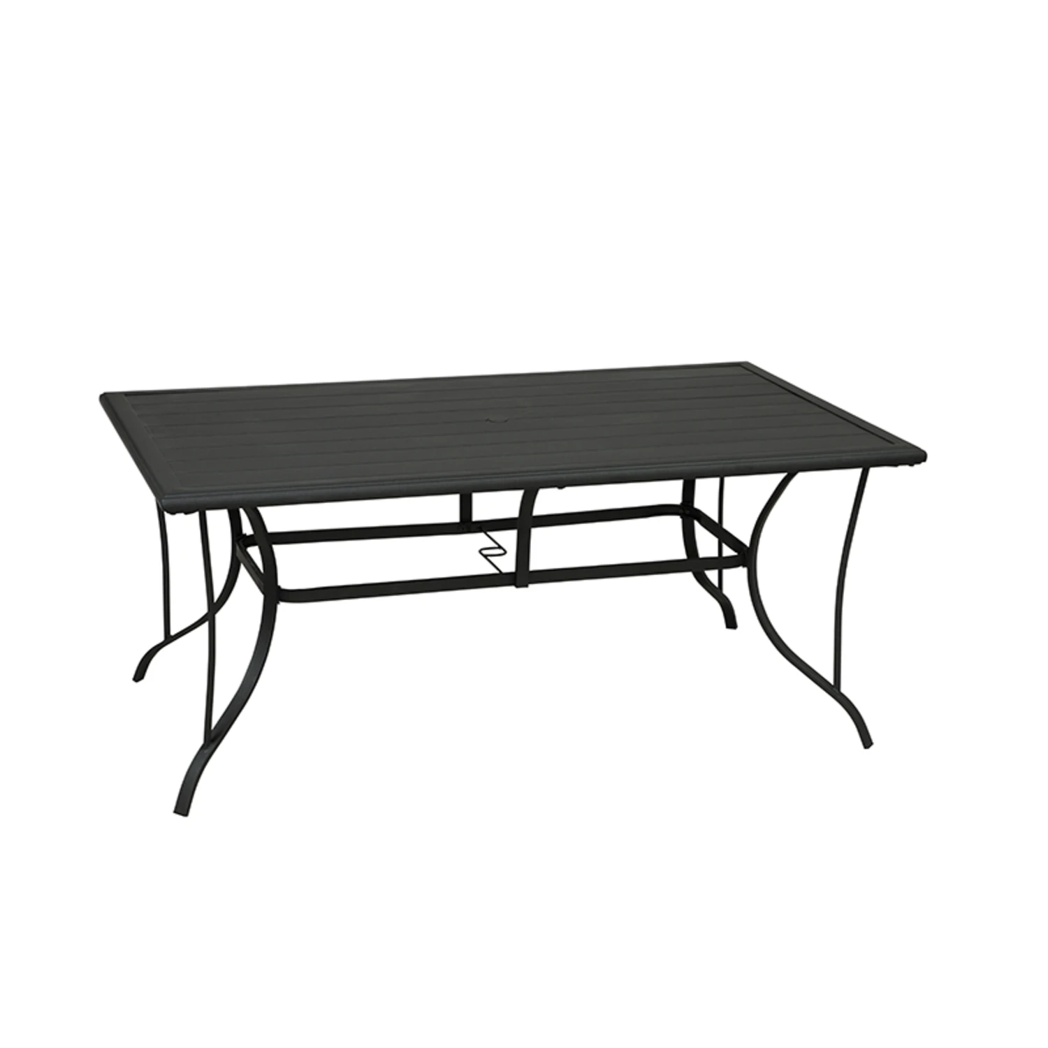 Roscoe Black Rectangular Steel Slat Top Dining Table Tms66sm
