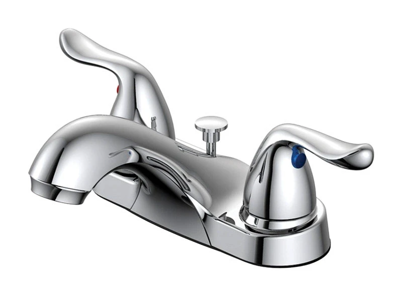 Chrome Two-handle Pop-up Bathroom Sink Faucet 4 In. Model 67499w-6101
