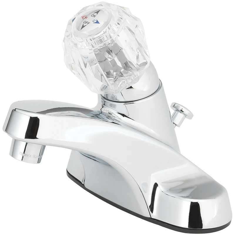Chrome Single-handle Lavatory Pop-up Faucet 4 In. Low Arc