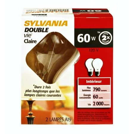 SYLVANIA 2-Pack 60-Watt A19 Medium Base Soft White Dimmable Incandescent Light Bulbs