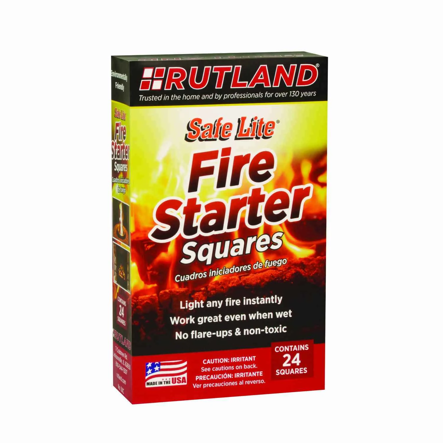 Safe Lite Wood Fire Starter 24 Pk, 10 Min Burn Time, Model 50c