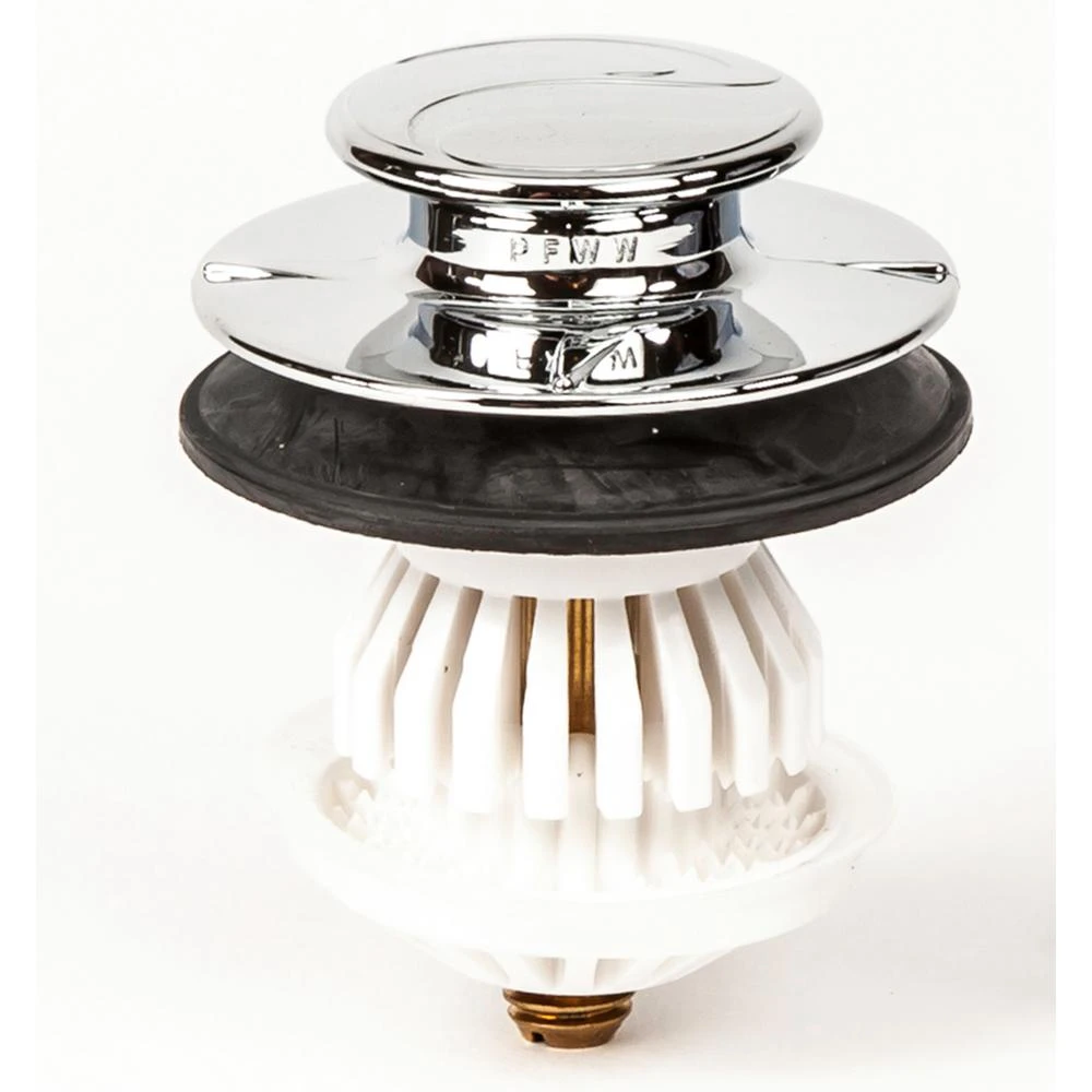 Chrome Plastic No Clog Bathtub Stopper Retrofit Model Pf-0910