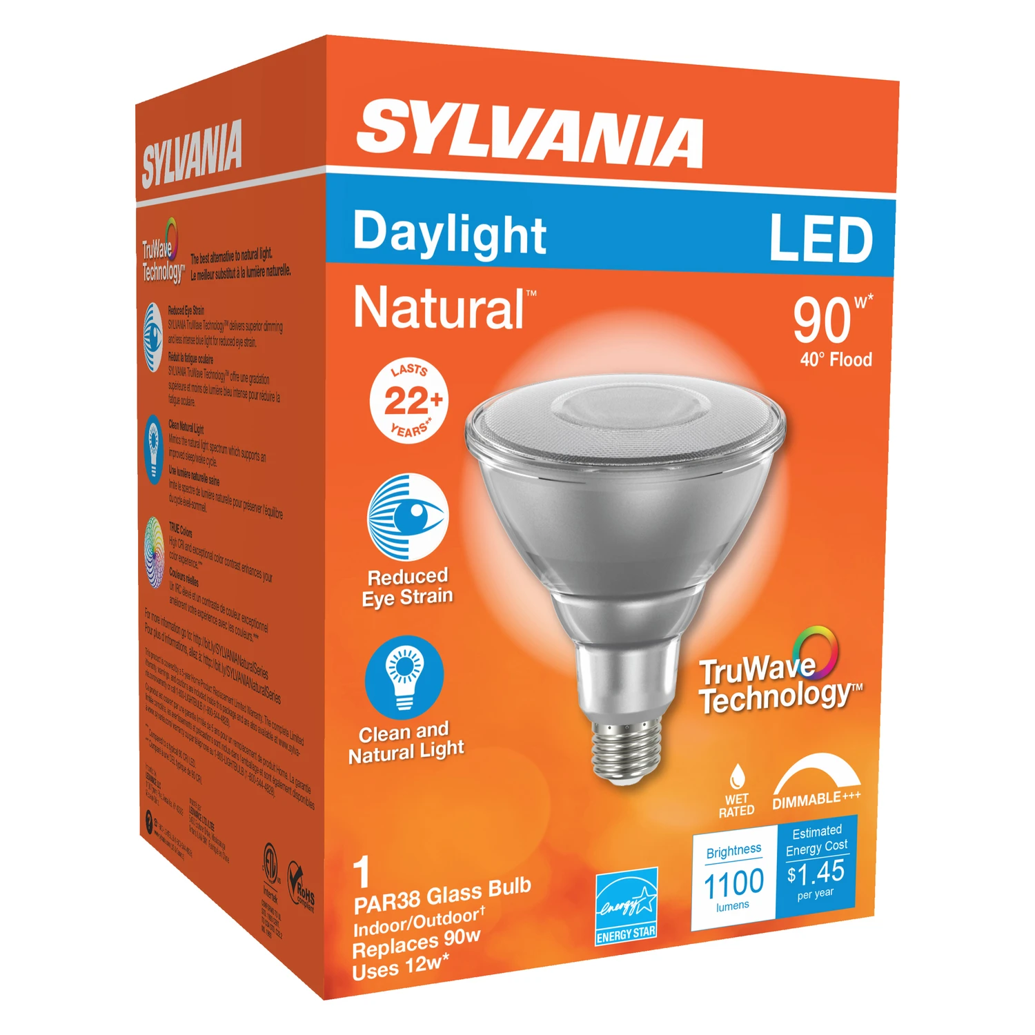 90w Par38 E26 Dimmable Led Floodlight Bulb Daylight 1 Pk With Truwave Technology