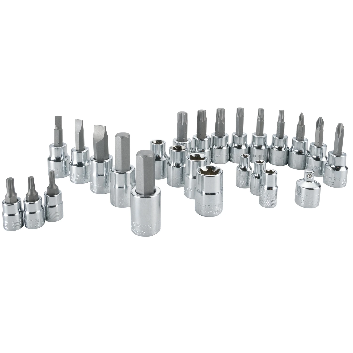 25-piece 1/4 And 3/8 In. Drive 6 Point Socket And Bit Set