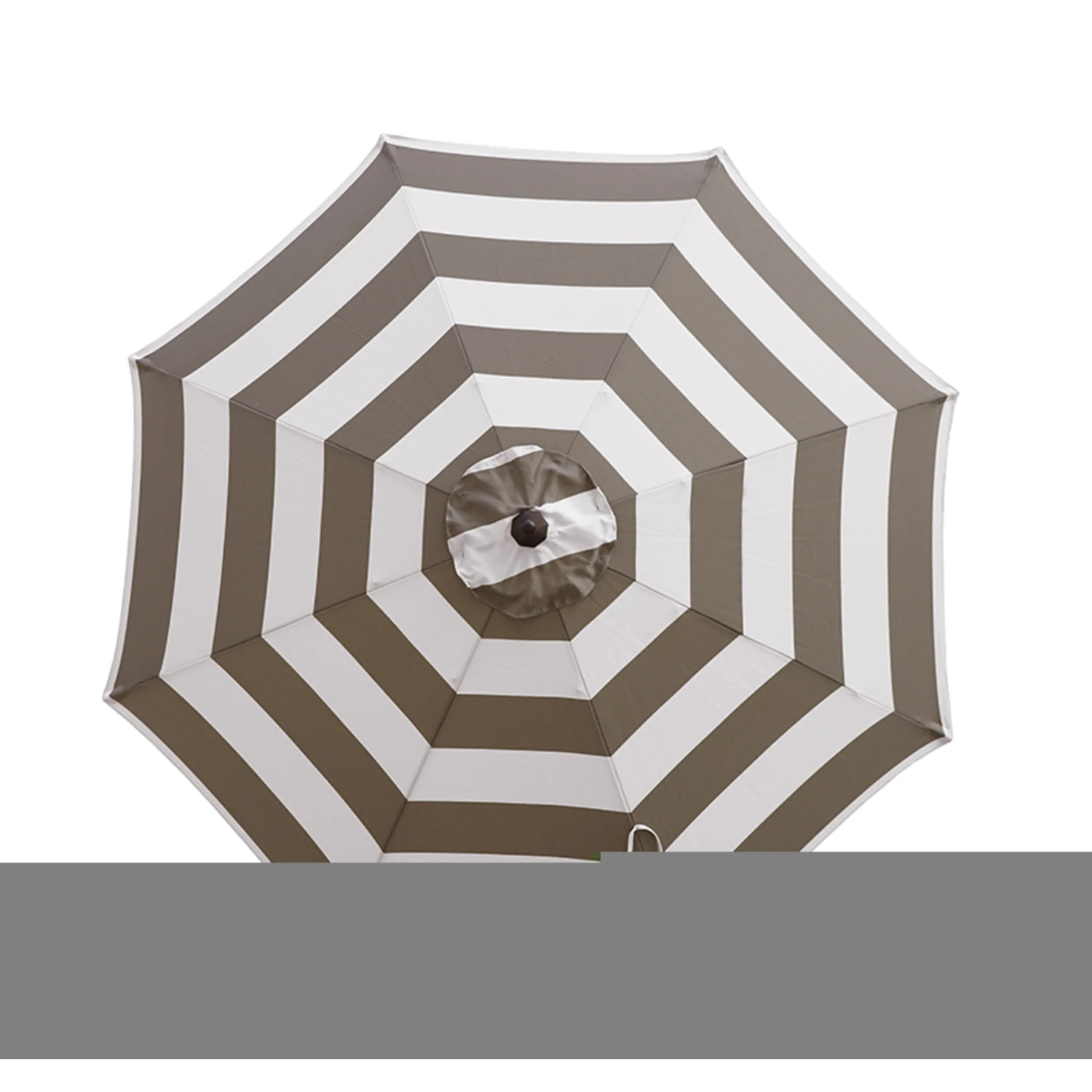 9 Ft. Tiltable Tan Stripe Market Umbrella With Aluminum Frame