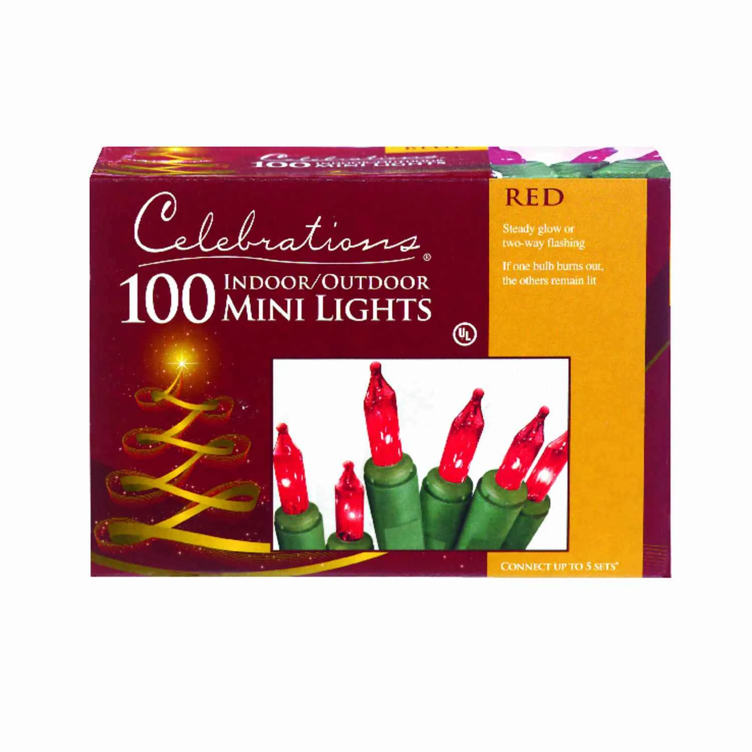 Incandescent Mini Red String Lights 100 Count 20.625 Ft.