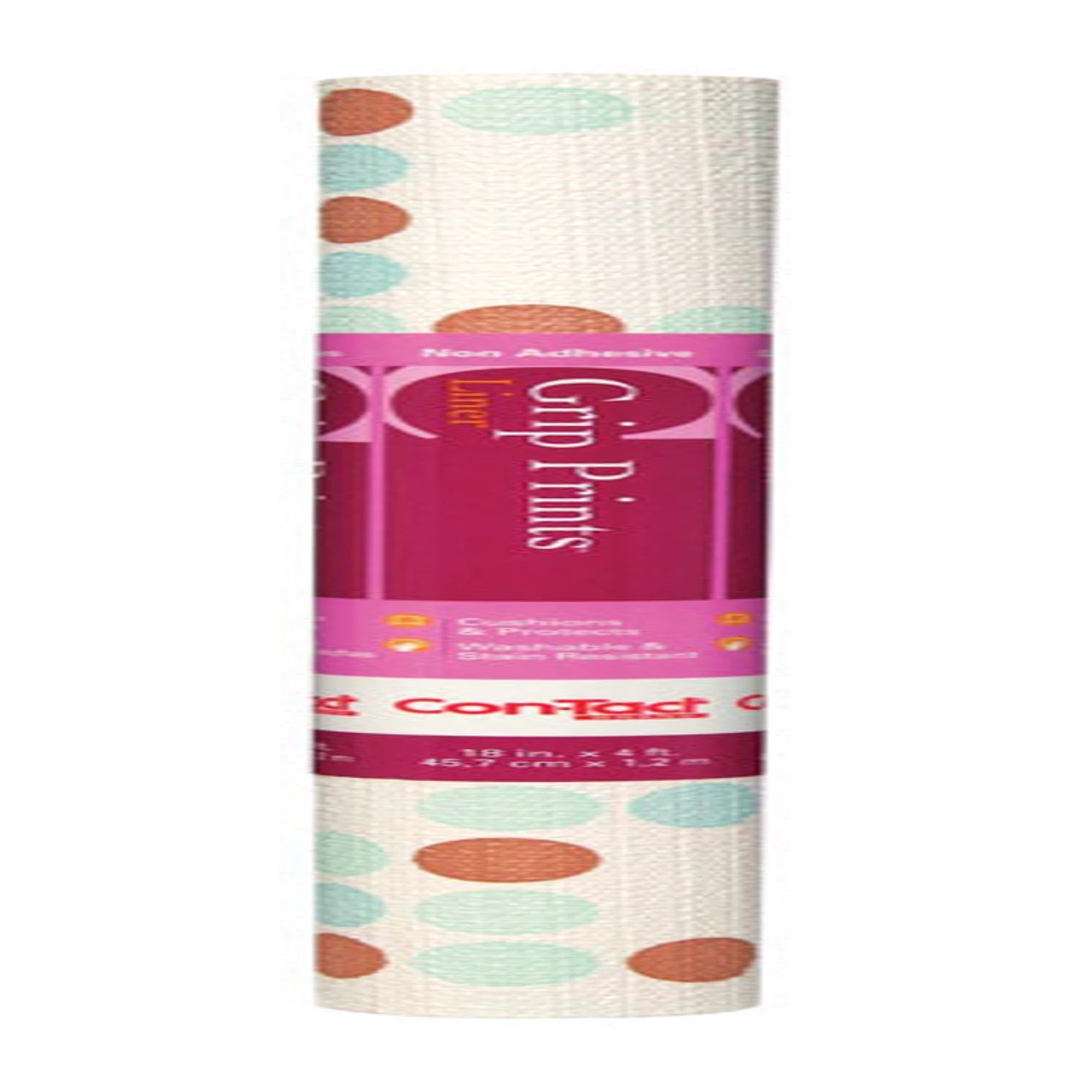 Grip Prints 4 Ft. L X 18 In. W Blue/brown Polka Dots Non-adhesive Shelf Liner