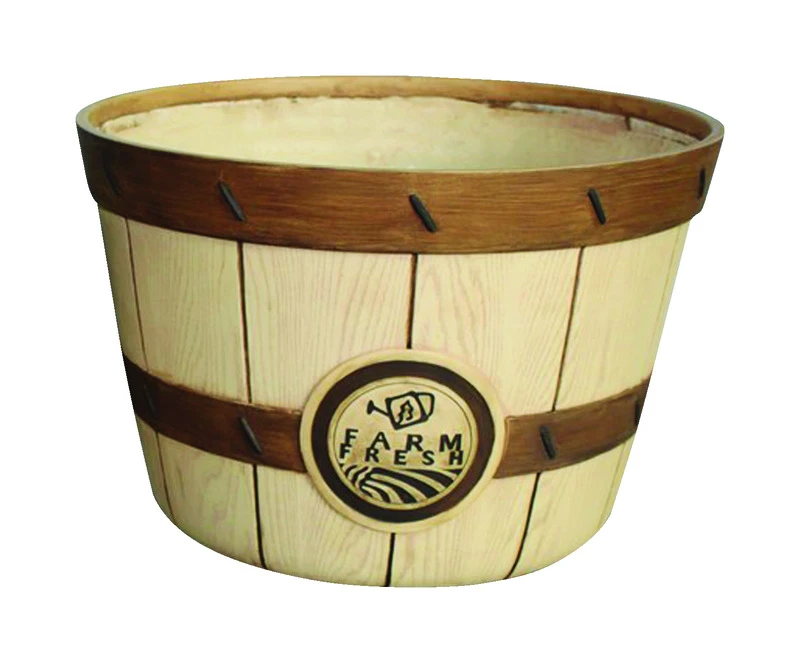 Southern Patio 10.39 In. H X 16 In. W Brown Resin Bushel Planter