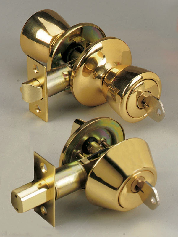 Ace Tulip Polished Brass Knob and Deadbolt Set ANSI Grade 3 1-3/4 in. Ace Tulip Polished Brass Knob and Deadbolt Set ANSI Grade 3 1-3/4 in.
