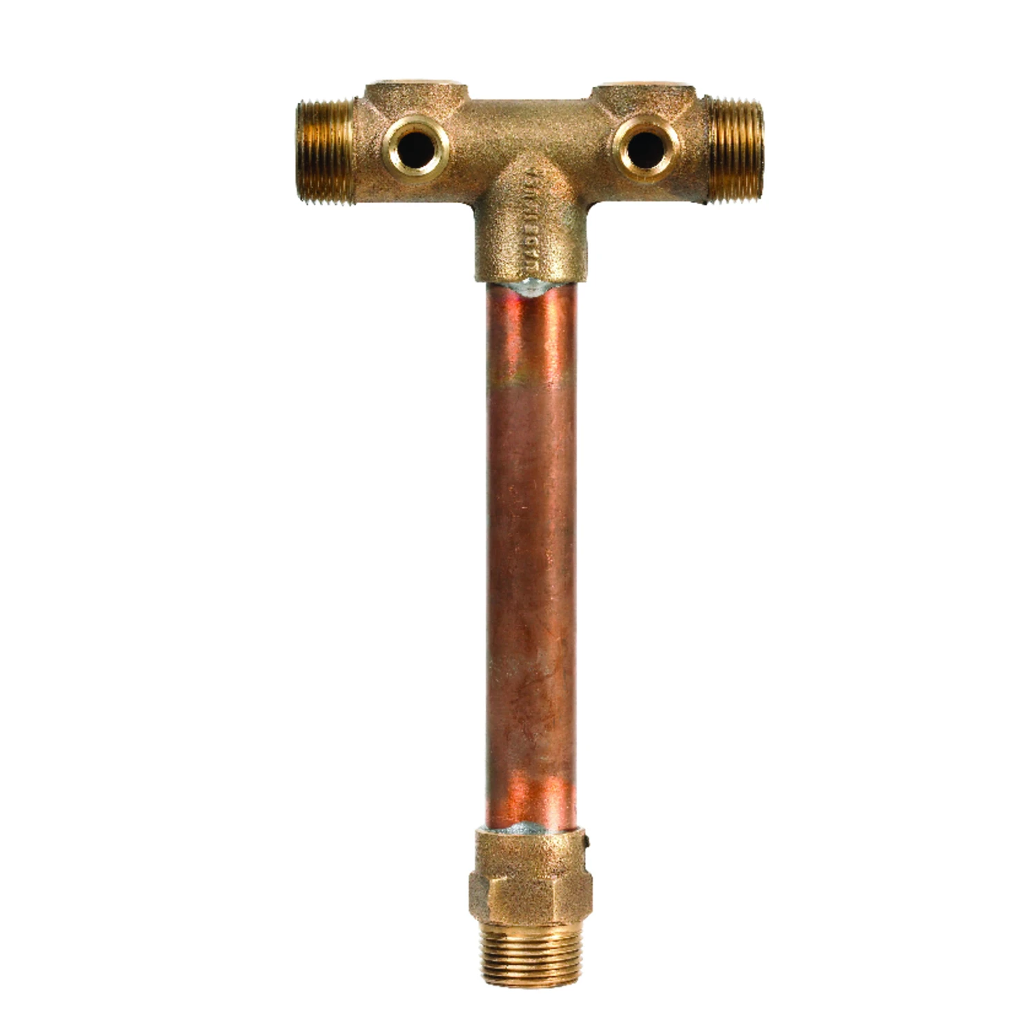 Brass 1 In. Tank Cross With Double Front Taps And 10 In. Length