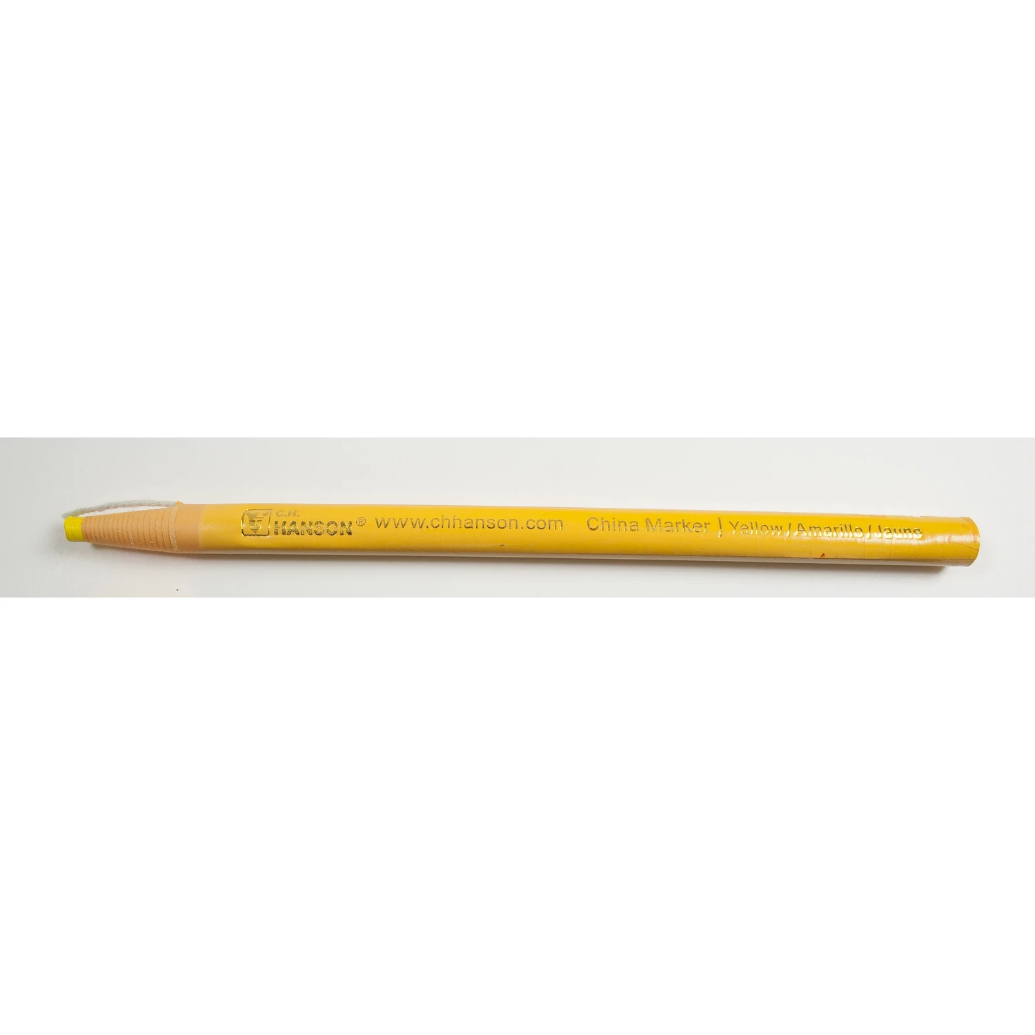 6.8 In. L Yellow China Marker - Waterproof, Round, 1 Pc