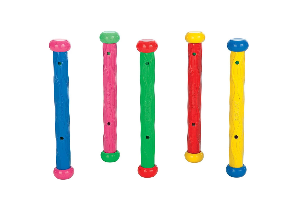 Assorted Plastic Underwater Dive Sticks - 5 Pack For Pool Fun
