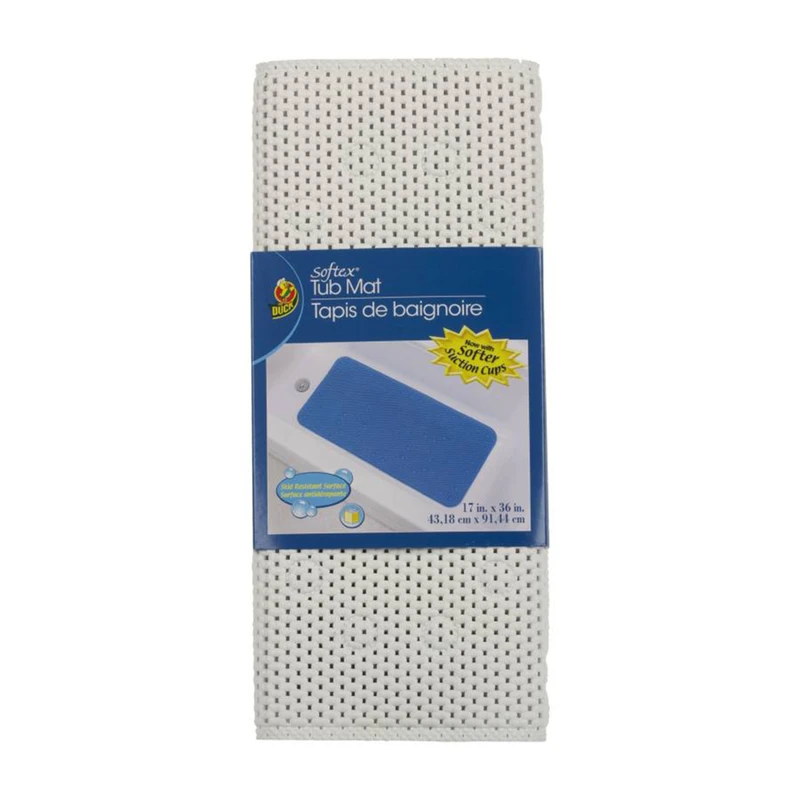 Softex 17 In. L X 36 In. W White Polypropylene Bath Mat - Latex Free