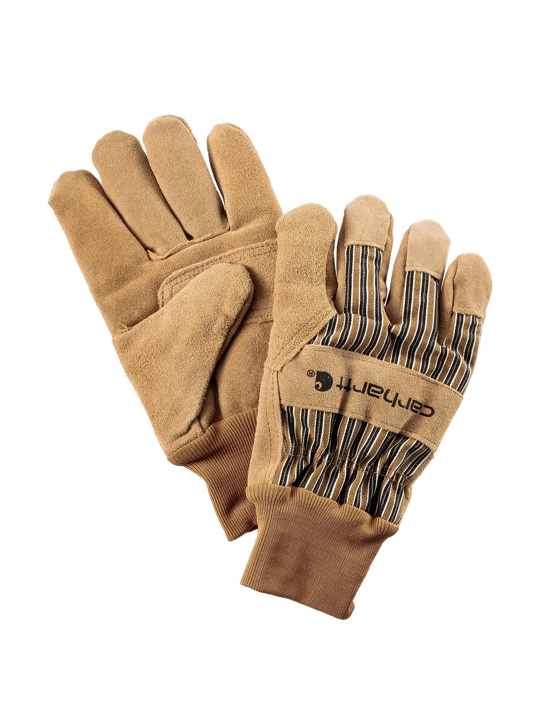 Men's Insulated Suede Work Gloves With Knit Cuff, Brown, Medium Size