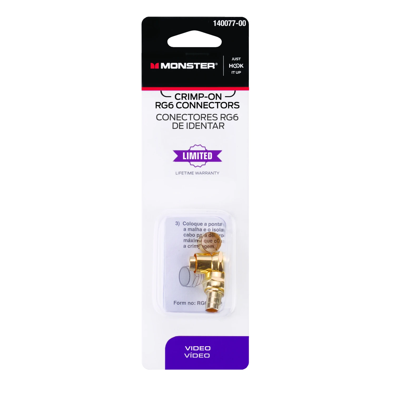RG6U Coaxial  F  Connector, 4-Pk.