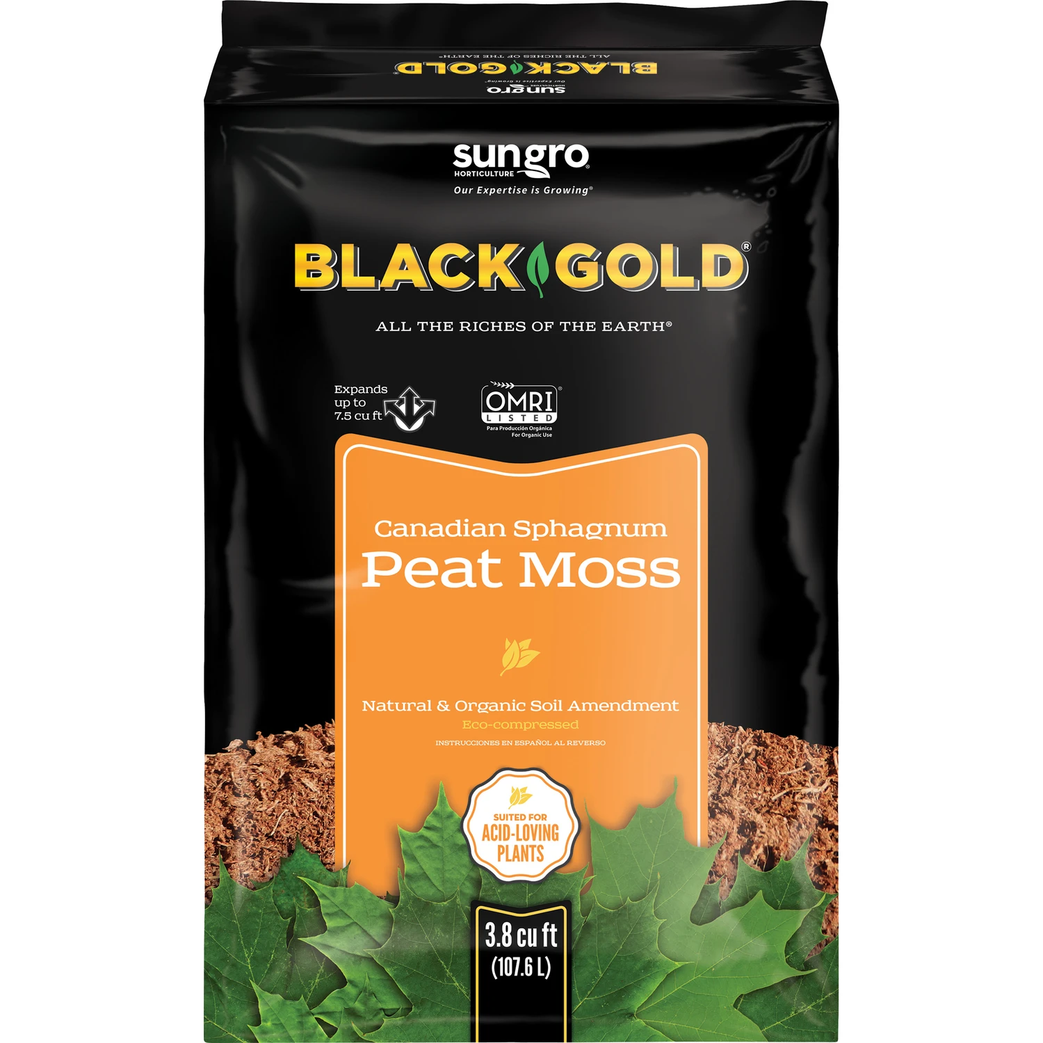 Organic Canadian Sphagnum Peat Moss 3.8 Cubic Feet Bagged Soil Conditioner