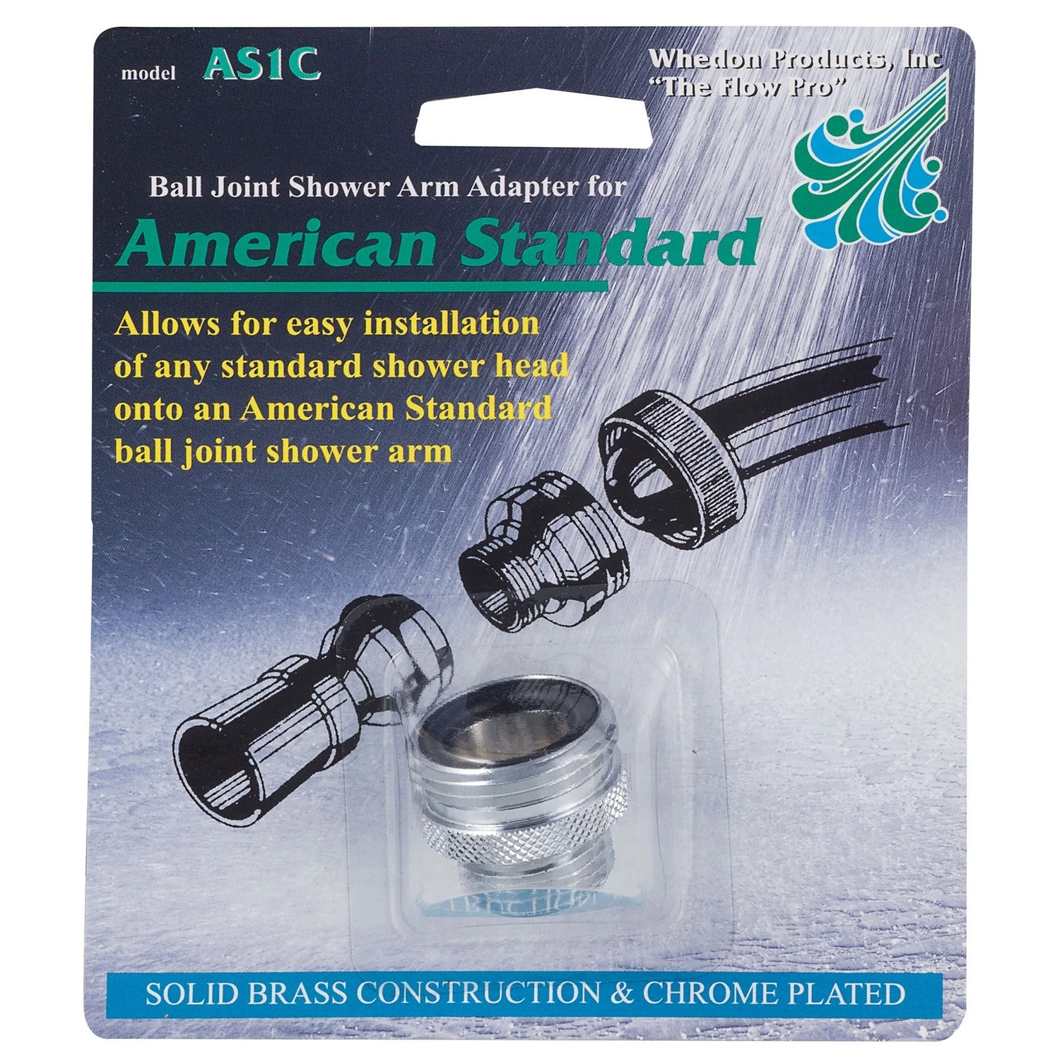 Chrome Brass 1-1/8 Inch Shower Arm With Standard Male Thread Connection