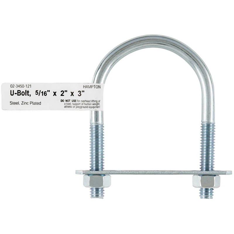 5/16 In. X 2 In. W X 3 In. L Coarse Zinc-plated Steel U-bolt