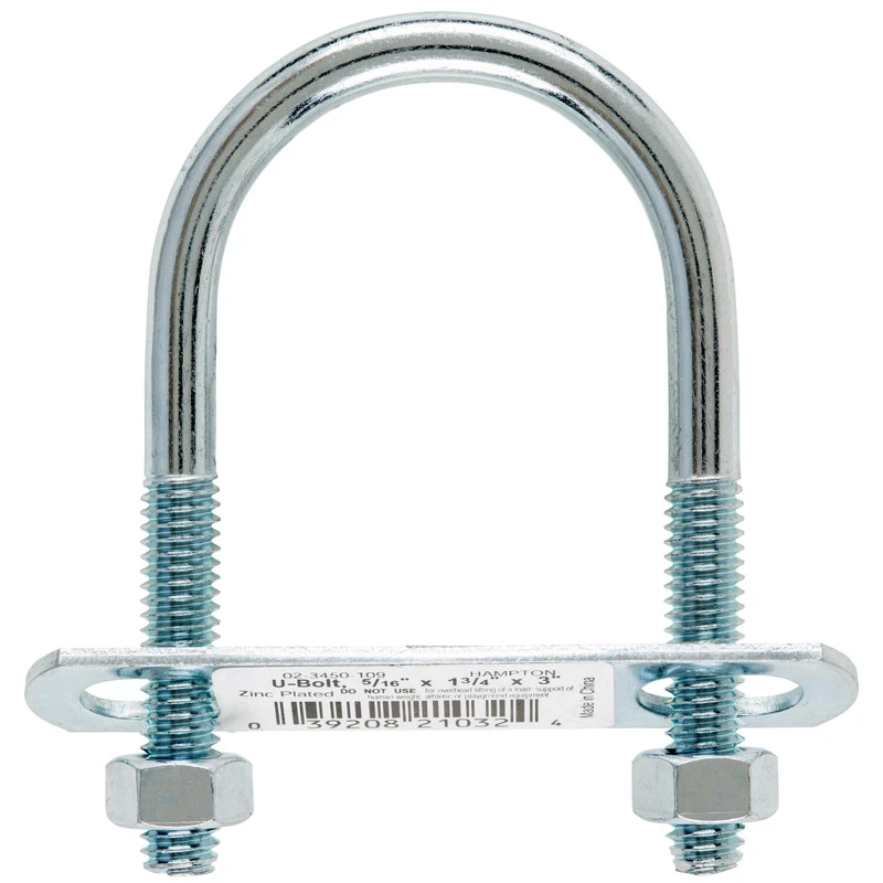 5/16 In. X 1-3/4 In. W X 3 In. L Coarse Zinc-plated Steel U-bolt