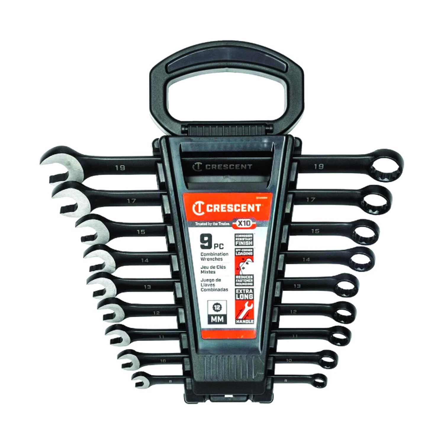 X10 12 Point Metric Combination Wrench Set 9 Piece - Ccws9bm