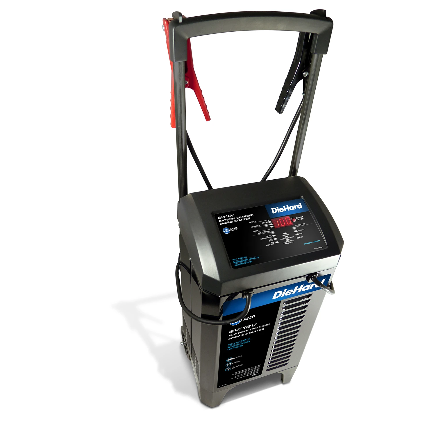 Automatic 12 V 250 Amps Battery Charger And Engine Starter With Wheels