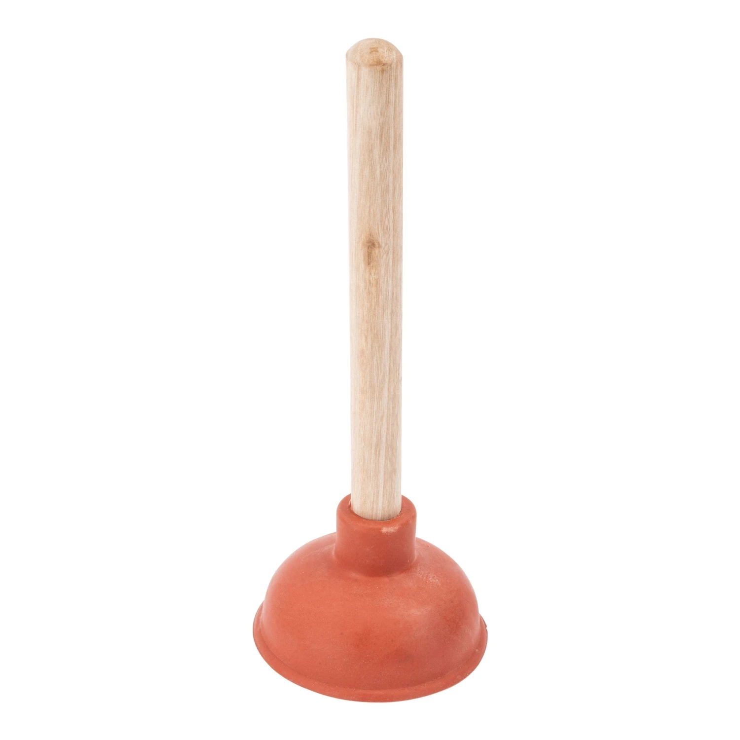 Toilet Plunger 9 In. L X 4 In. D With Wooden Handle