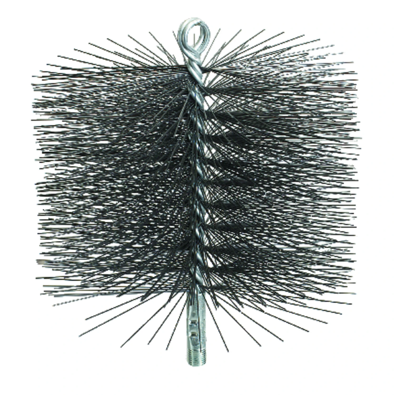 8 In. Round Oil Tempered Chimney Sweep Brush With 1/4 In. Npt Connector