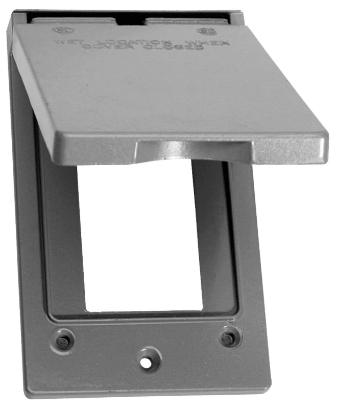511v-1 Vertical Gfci Cover, 4-9/16 In L X 2-13/16 In W, Gray
