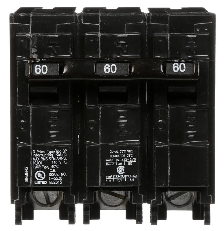 Qp 60-amp 3-pole Circuit Breaker Model Q360 For Siemens Eq Load Center