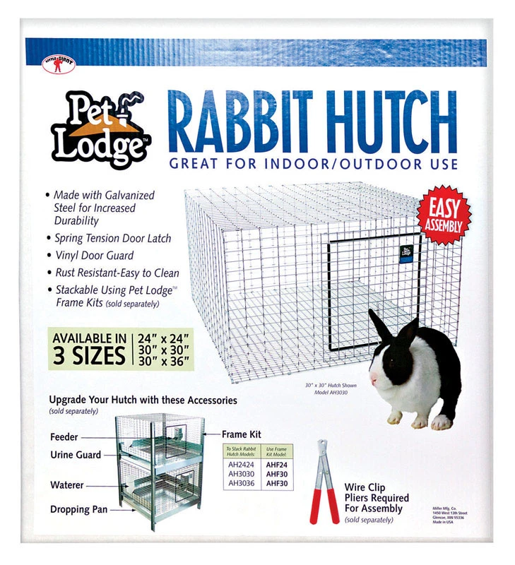Galvanized Steel Rabbit Hutch 24 In. W X 24 In. D X 16 In. H