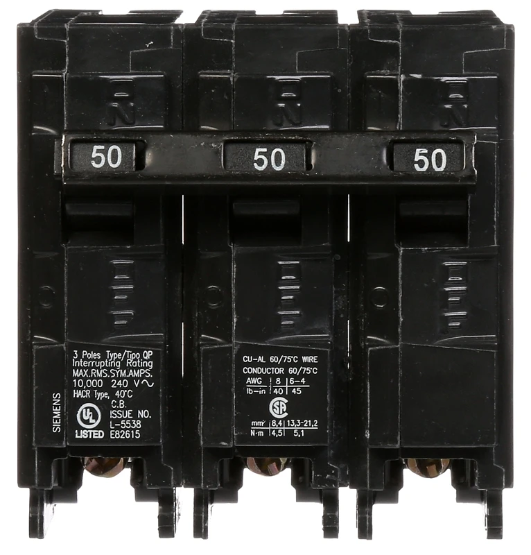 Qp 50-amp 3-pole Circuit Breaker Model Q350 For Siemens Eq Load Center