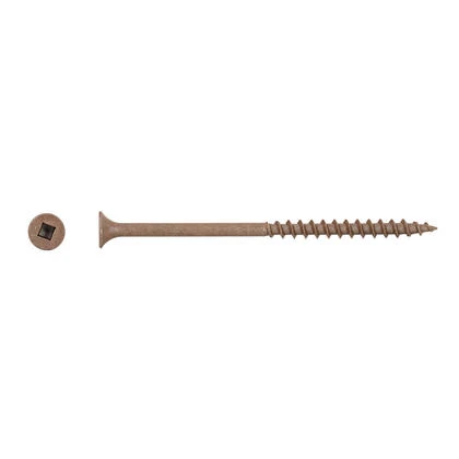 Vis à Bois Traité Brune Tête Trompette Embout Carré Pointe Bois Régulier - 8 X 2 In