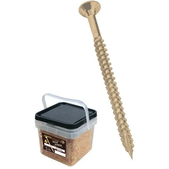 9 X 1-1/4 Inch Tan Xl1500 Saberdrive Deck Screws - 5 Pound Tub