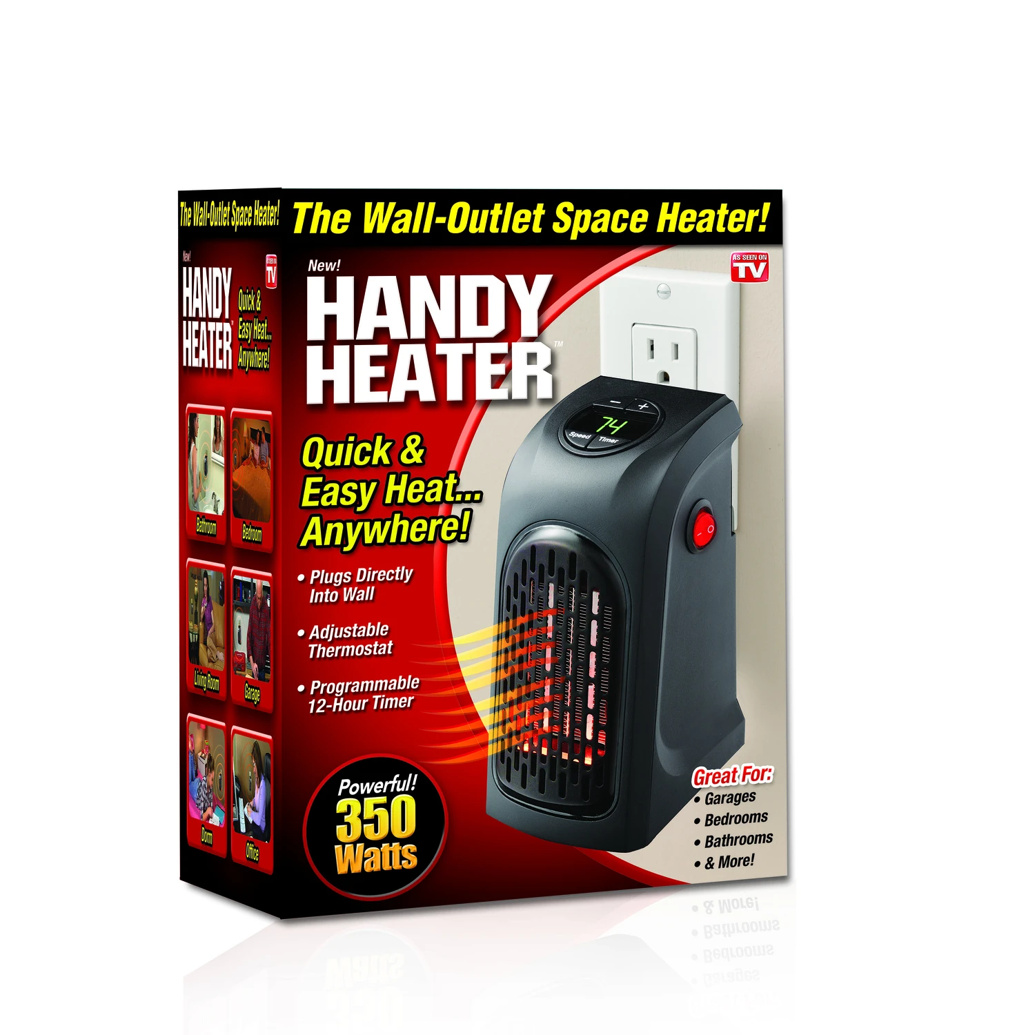 Handy Heater 350 Watt Wall Heater For 250 Square Feet With Digital Display