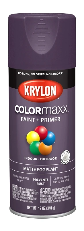 COLORmaxx Matte Eggplant Spray Paint, 12 Ounce Can