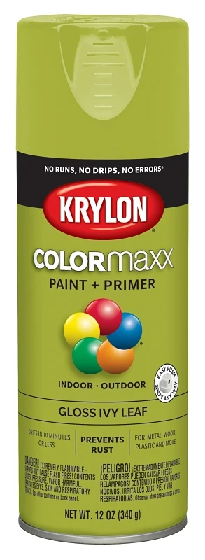 COLORmaxx Gloss Ivy Leaf Spray Paint and Primer, 12 Ounce Can