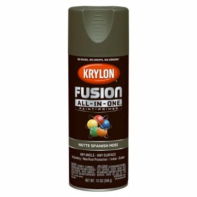 Fusion All-in-one Spray Paint + Primer, Matte Spanish Moss, 12 Oz.
