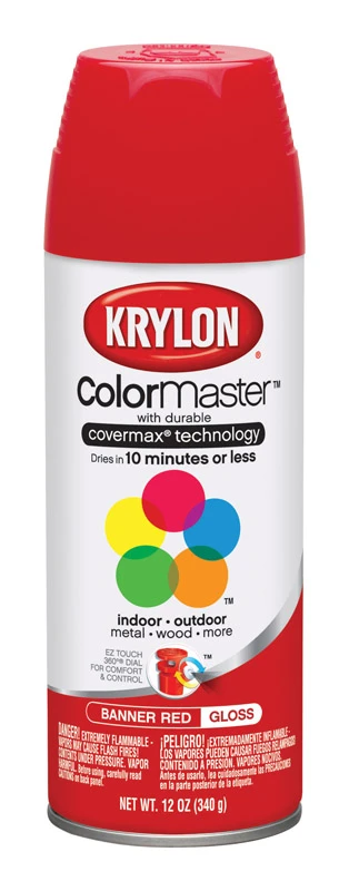 Colormaster Gloss Banner Red Spray Paint, 12 Oz, Indoor/outdoor Use