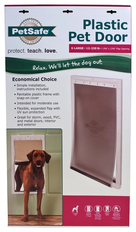 Extra Large White Plastic Pet Door for Walls and Doors