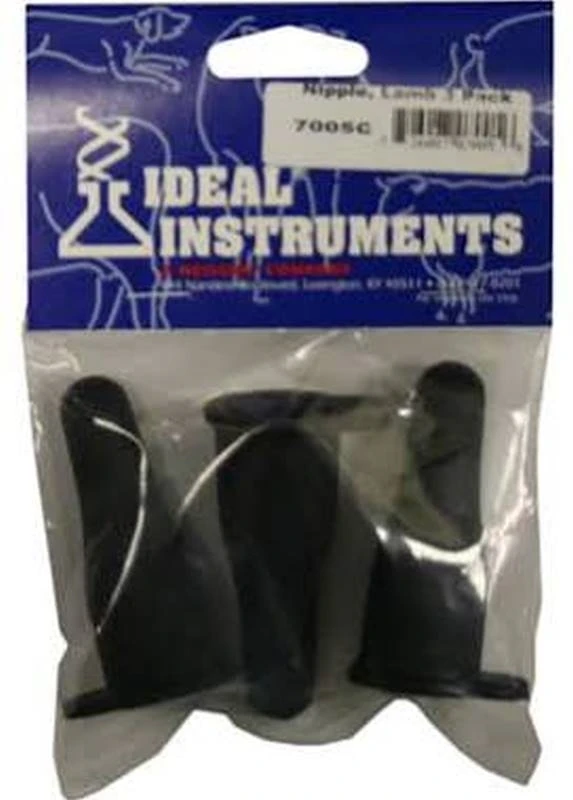 Lamb Nipple, Black Gum Rubber, 3-Pk.