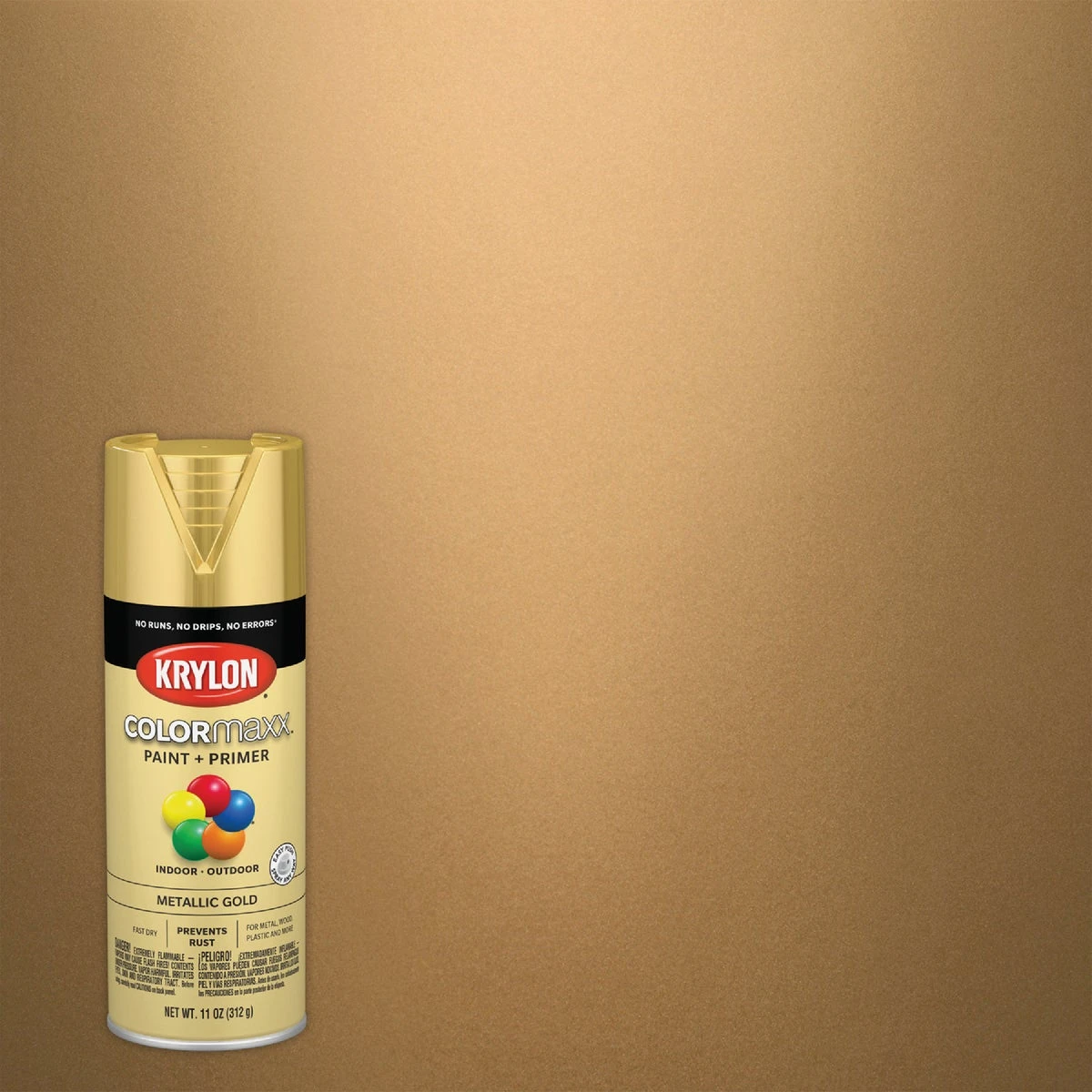 Colormaxx 11 Oz. Metallic Gloss Spray Paint, Gold - Rust Protection