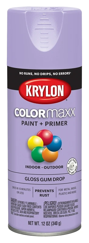 COLORmaxx Gloss Gumdrop Spray Paint and Primer, 12 Ounce Can