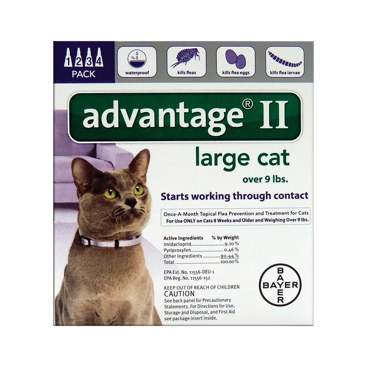 Flea Prevention for Large Cats, Over 9-Lbs., 4 doses