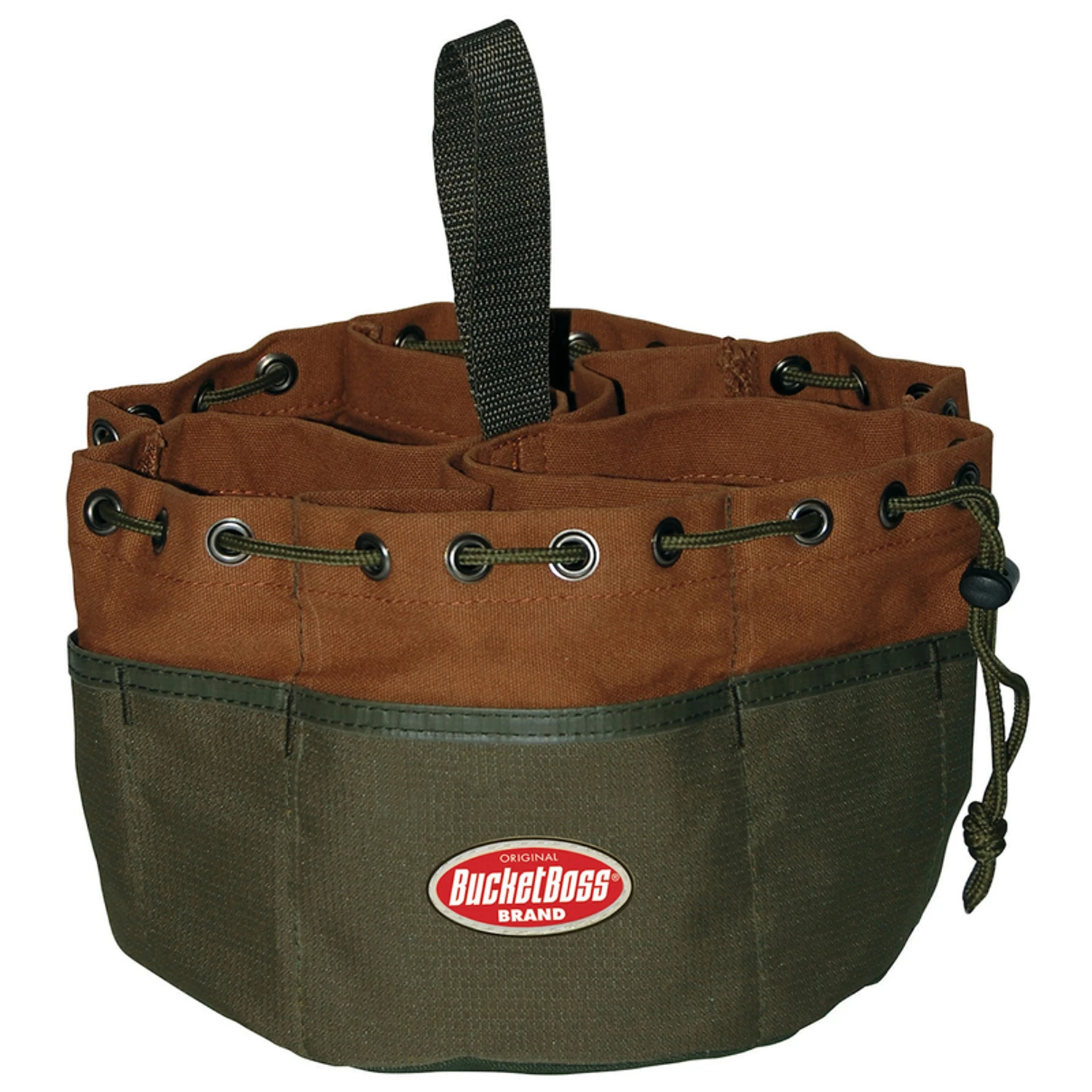 Canvas Parachute Bucket Tool Bag with 19 Pockets for Organized Tool Storage