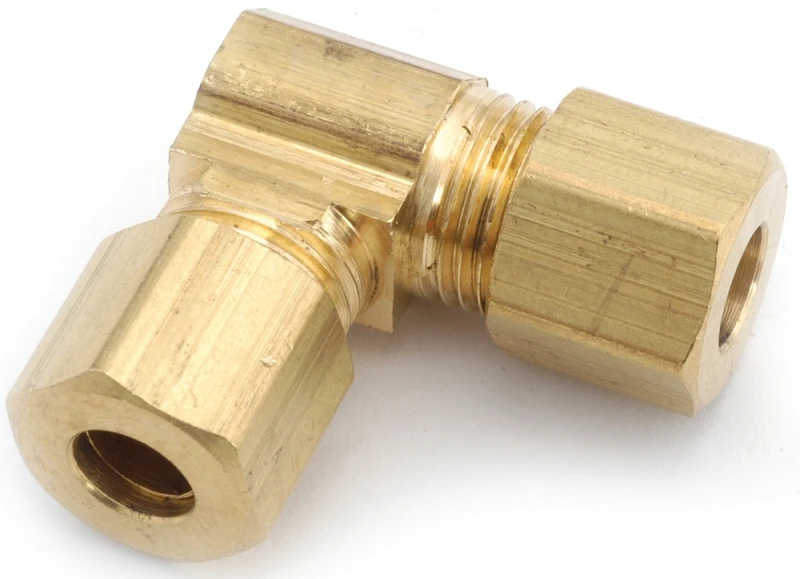 3/8 In. 90 Deg. Compression Brass Elbow, Lead Free, 5 Pk