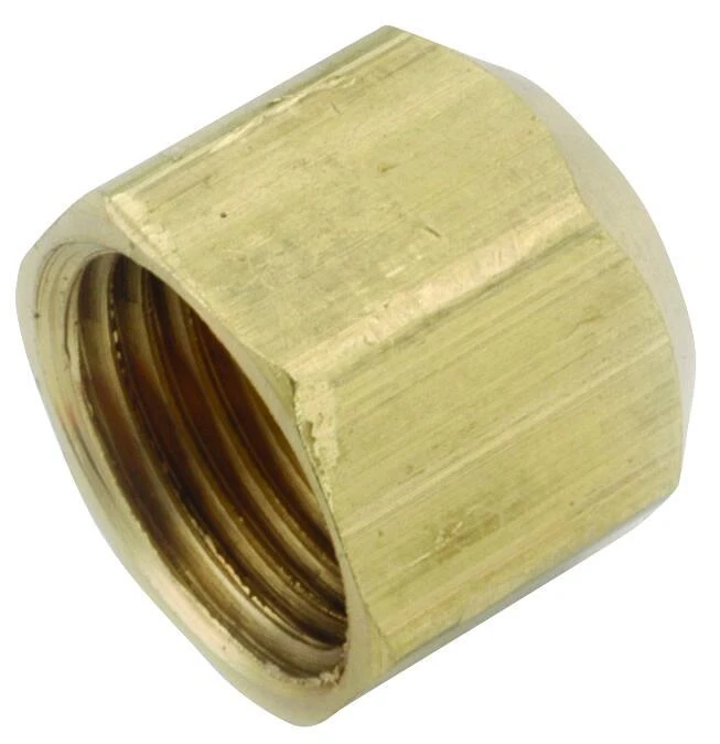 3/8 In. Brass Flare Cap With 9/16-24 Fine Thread