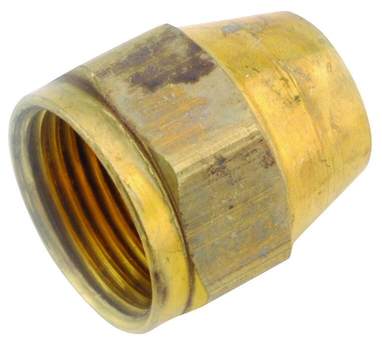 3/8 In. Brass Flare Nut Connector Fitting, 9/16-24 Fine Thread, 5 Pk