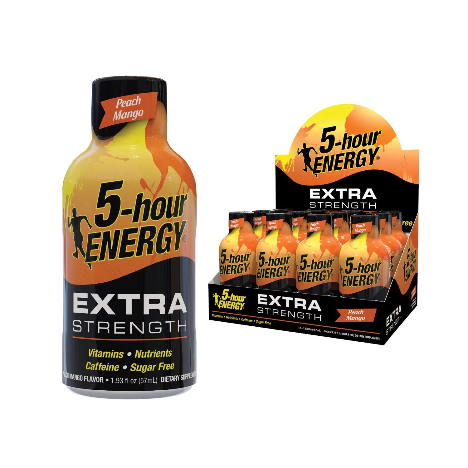 Extra Strength Sugar Free Peach Mango Energy Shot 1.93 Oz