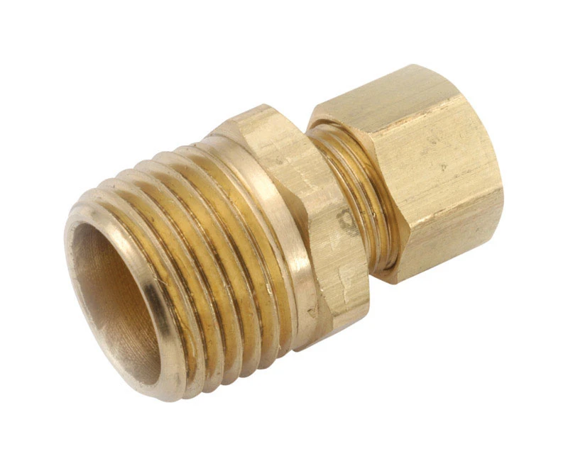 Lead Free Compression Fitting Connector, 1/4 Inch Compression by 1/4 Inch Male Pipe Thread
