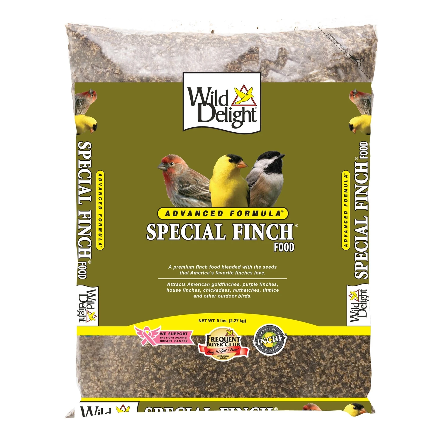 Premium Finch Bird Food, 5 Pound Bag, High Nutritional Blend for Wild and Cage Birds